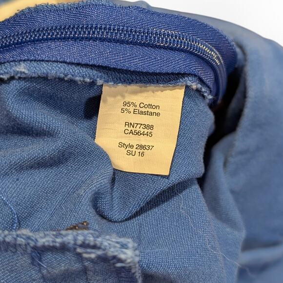 J Crew Navy Blue Stretch High Rise Cotton Blend Side Zip Ankle Length Pants - 4 - Picture 7 of 8